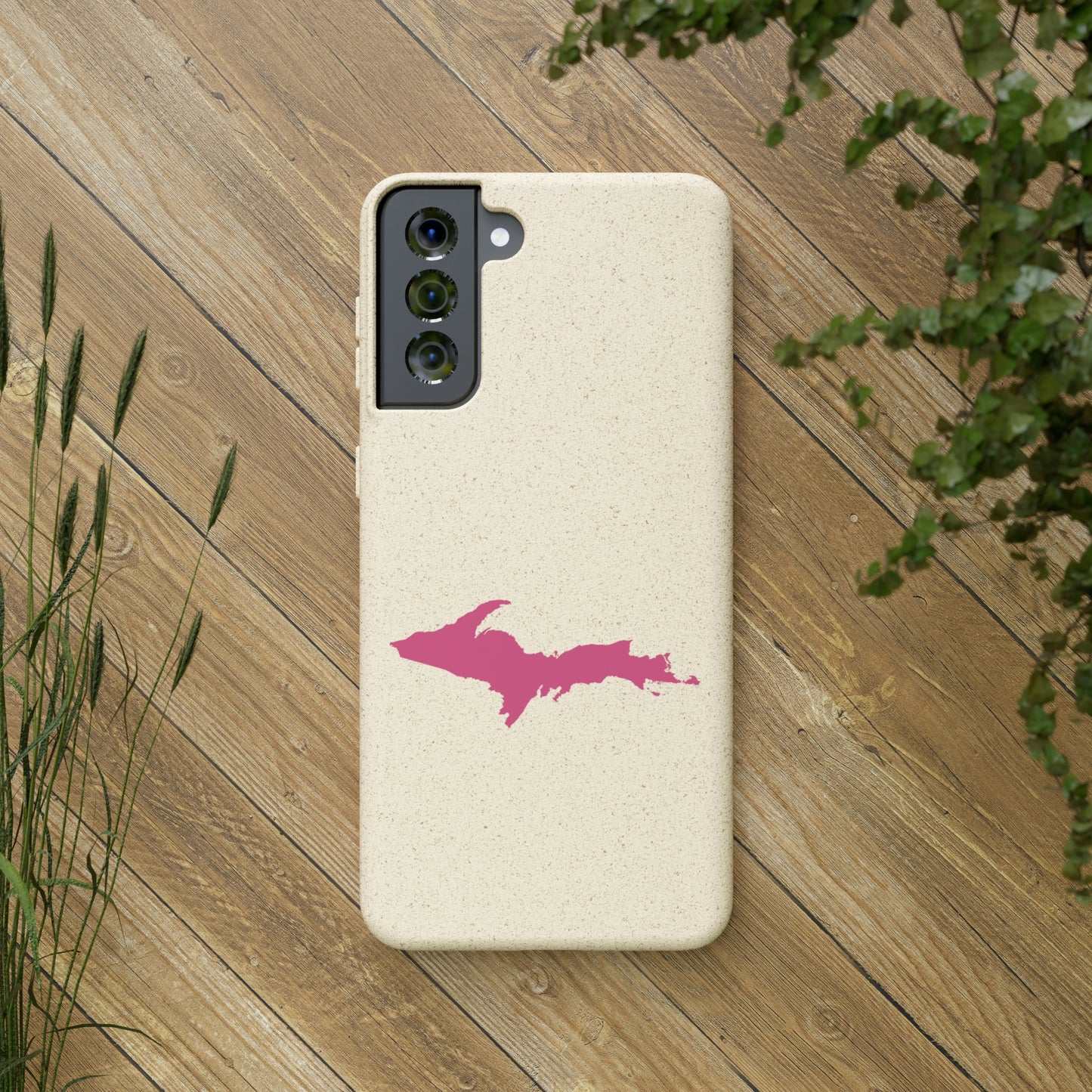 Michigan Upper Peninsula Biodegradable Phone Cases (w/ Pink UP Outline) | Samsung Android