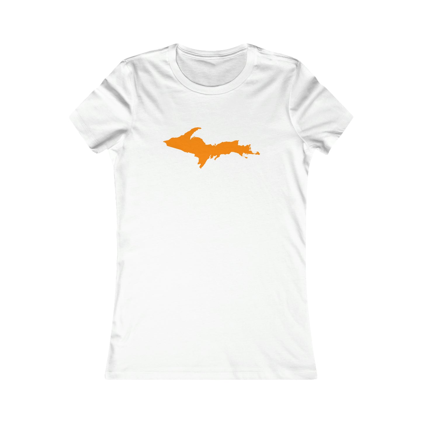 Michigan Upper Peninsula T-Shirt (w/ Orange UP Outline) | Women's Slim Fit