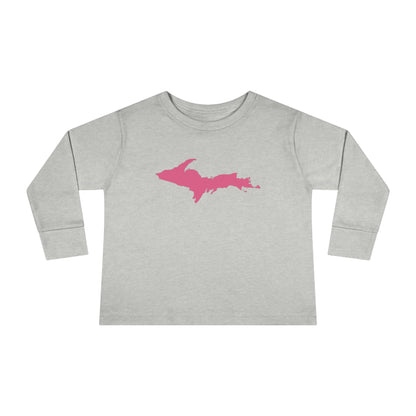 Michigan Upper Peninsula T-Shirt (w/ Pink UP Outline) | Toddler Long Sleeve