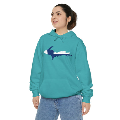 Michigan Upper Peninsula Hoodie (w/ UP Finland Flag Outline) | Unisex Garment-Dyed