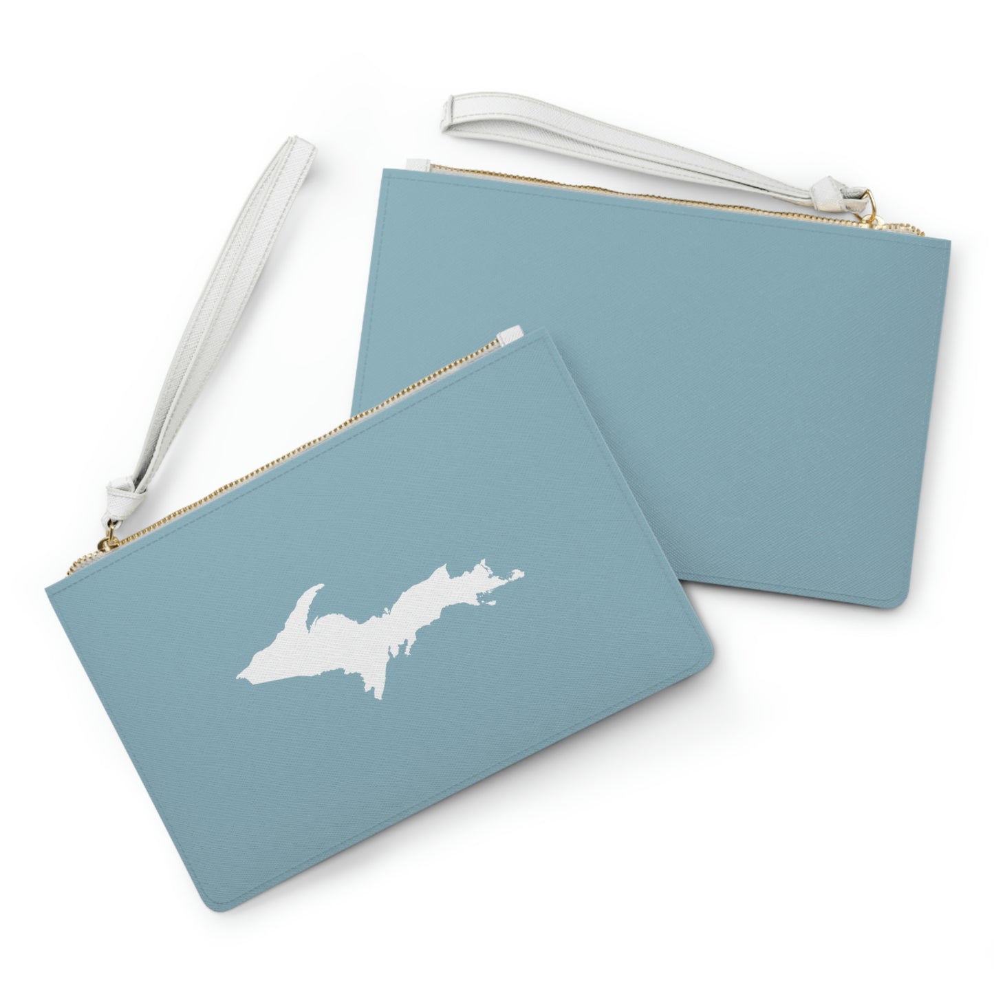 Michigan Upper Peninsula Clutch Bag (Opal Blue w/UP Outline)