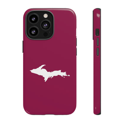 Michigan Upper Peninsula Tough Phone Case (Ruby Red w/ UP Outline) | Apple iPhone