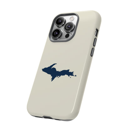 Michigan Upper Peninsula Tough Phone Case (Ivory w/ UP Outline) | Apple iPhone