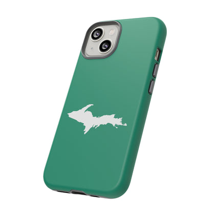 Michigan Upper Peninsula Tough Phone Case (Emerald Green w/ UP Outline) | Apple iPhone