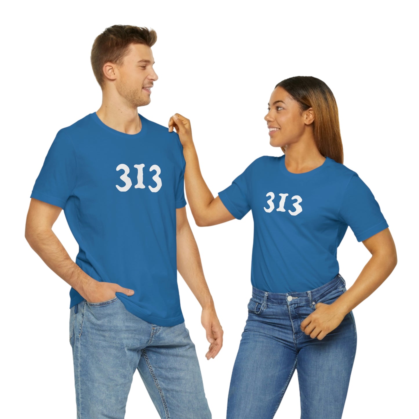 Detroit '313' T-Shirt (Woodcut Font) | Unisex Standard Fit