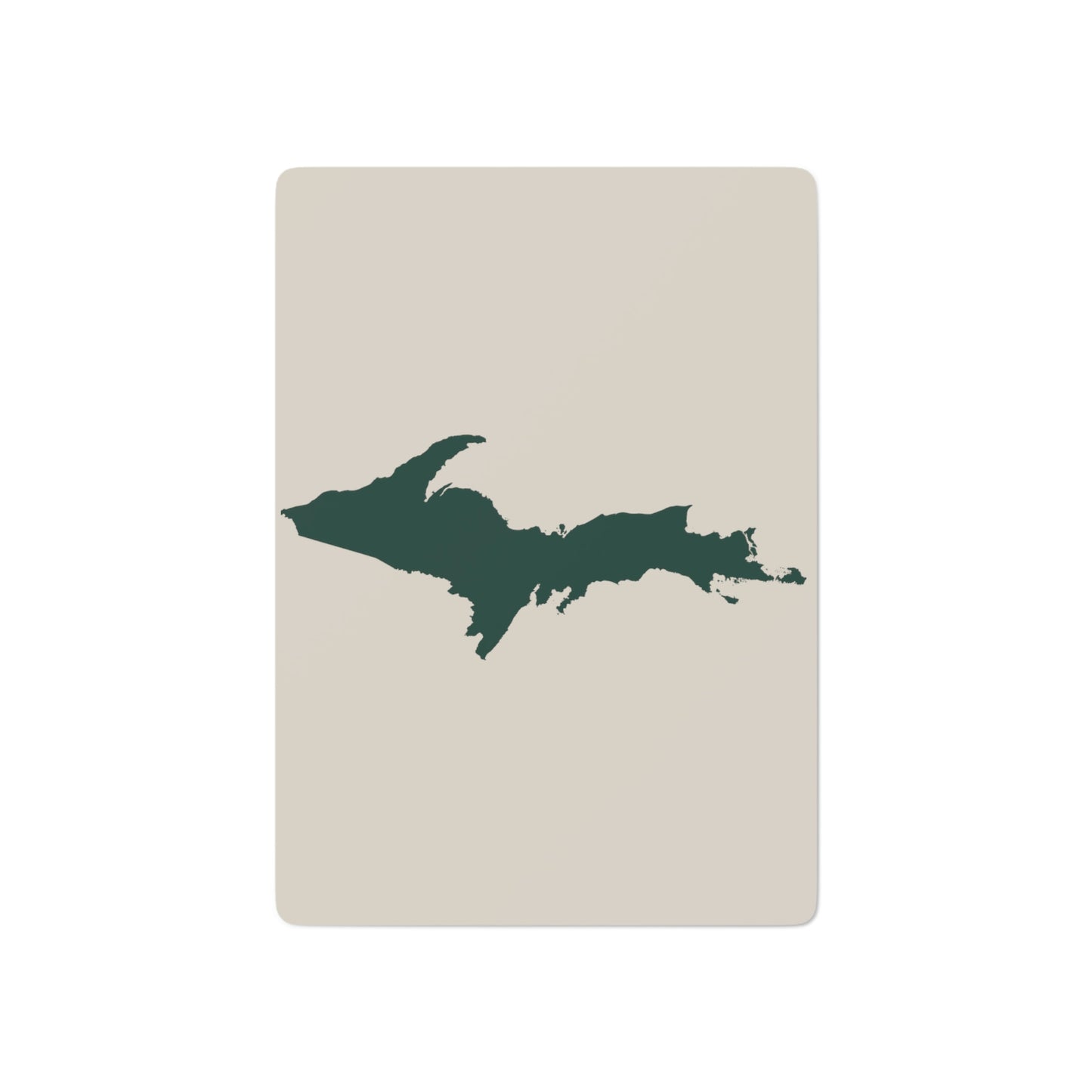 Michigan Upper Peninsula Poker Cards (Canvas Color w/ Green UP Outline)