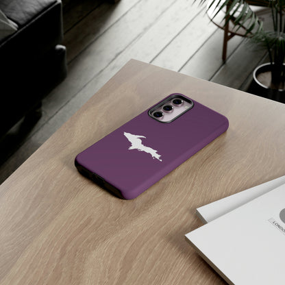 Michigan Upper Peninsula Tough Phone Case (Plum w/ UP Outline) | Samsung & Pixel Android