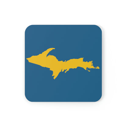 Michigan Upper Peninsula Coaster Set (Blueberry w/ Gold UP Outline) | Corkwood - 4 pack