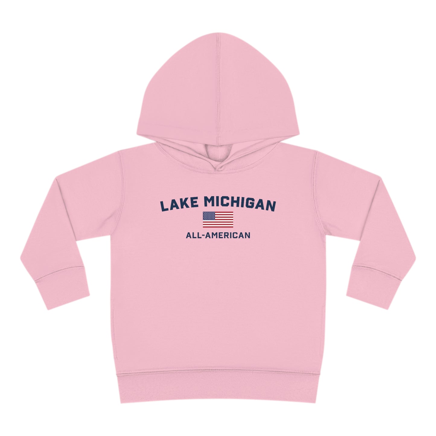 'Lake Michigan All-American' Hoodie (w/USA Flag Outline) | Unisex Toddler