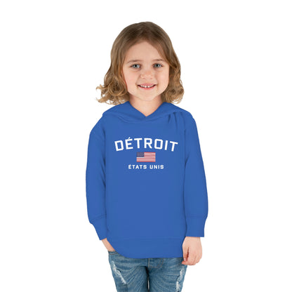 'Détroit États Unis' Hoodie (w/USA Flag Outline) | Unisex Toddler