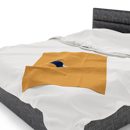 Michigan Upper Peninsula Plush Blanket (w/ UP Finland Flag Outline) | Citrine