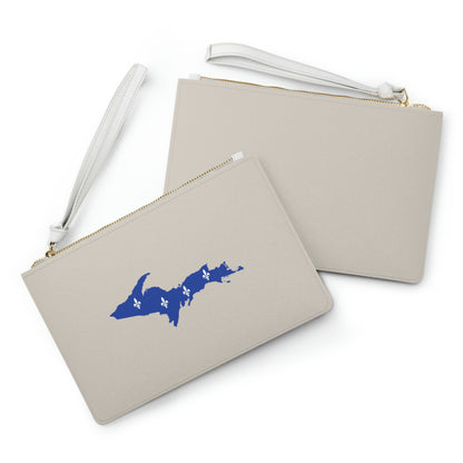 Michigan Upper Peninsula Clutch Bag (Canvas Color w/ UP Quebec Flag Outline)