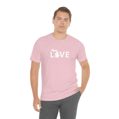 Michigan 'Love' T-Shirt (Geometric Sans Font) | Unisex Standard Fit