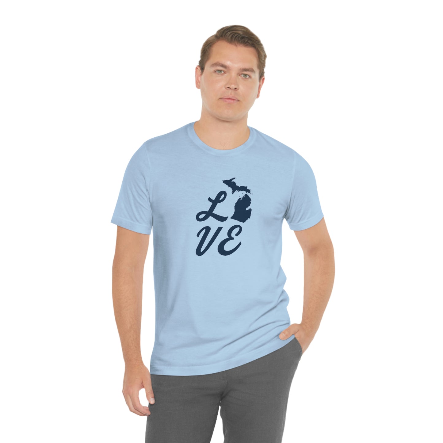 Michigan 'Love' T-Shirt (Retro Script Font) | Unisex Standard Fit