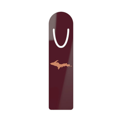 Michigan Upper Peninsula Metal Bookmark (w/ Copper UP Outline) | Old Mission Burgundy