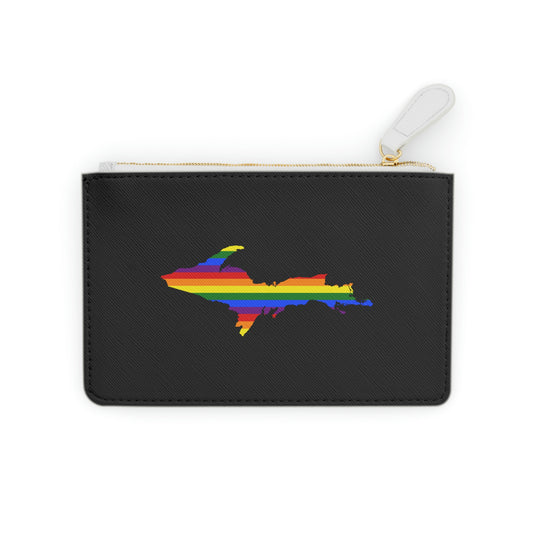 Michigan Upper Peninsula Mini Clutch Bag (Black w/ UP Pride Flag Outline)