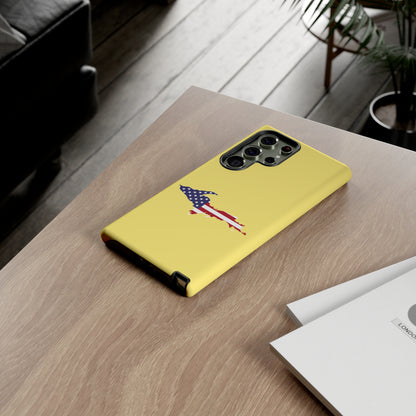 Michigan Upper Peninsula Tough Phone Case (Yellow Cherry Color w/ UP USA Flag Outline) | Samsung & Pixel Android