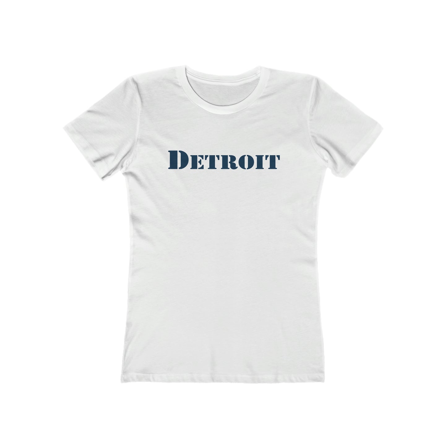 'Detroit' T-Shirt (Army Stencil Font) | Women's Boyfriend Cut