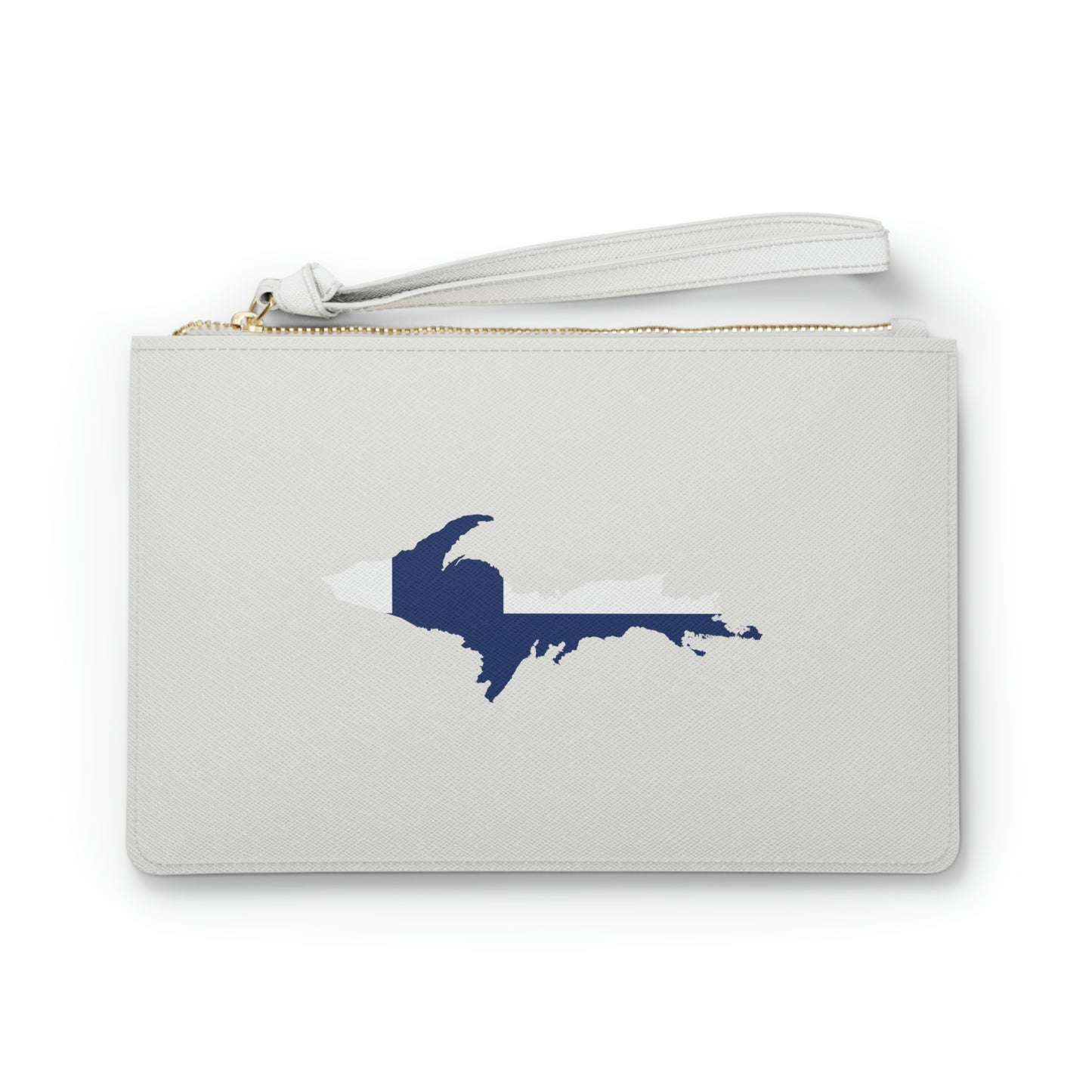 Michigan Upper Peninsula Clutch Bag (Birch Bark White w/ UP Finland Flag Outline)