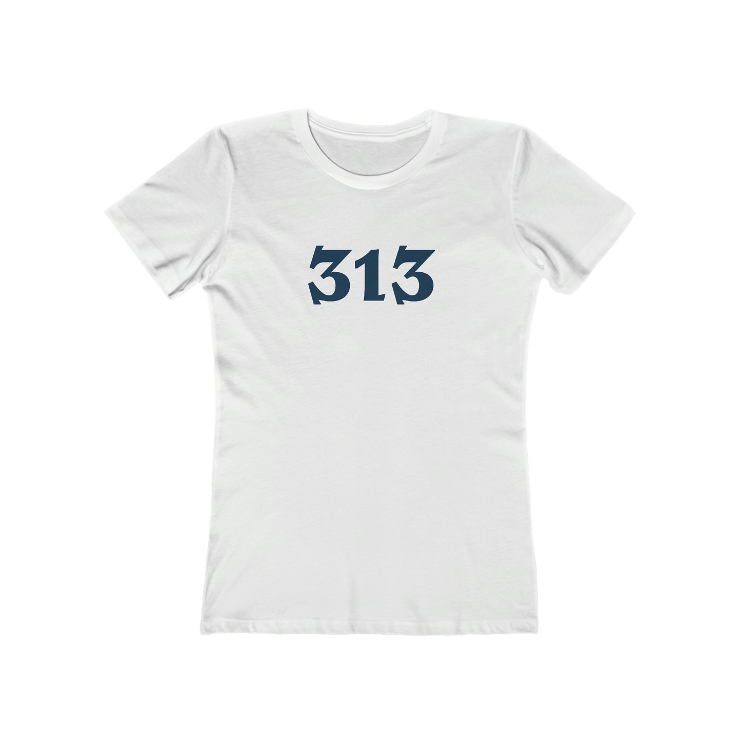 Detroit '313' T-Shirt (Angry Serif Font) | Women's Boyfriend Cut