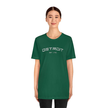 'Detroit Est. 1701' Electric Font T-Shirt | Unisex Standard Fit - Circumspice Michigan