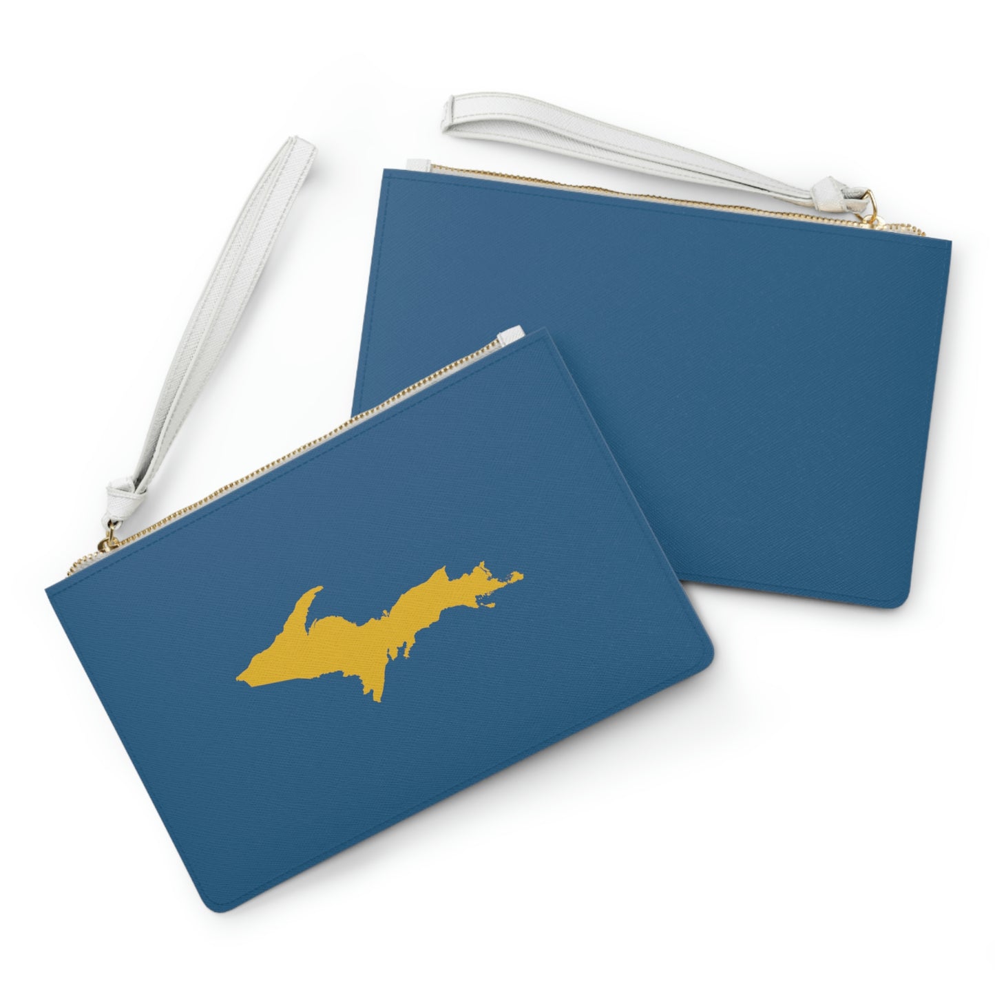 Michigan Upper Peninsula Clutch Bag (Blueberry w/ Gold UP Outline)