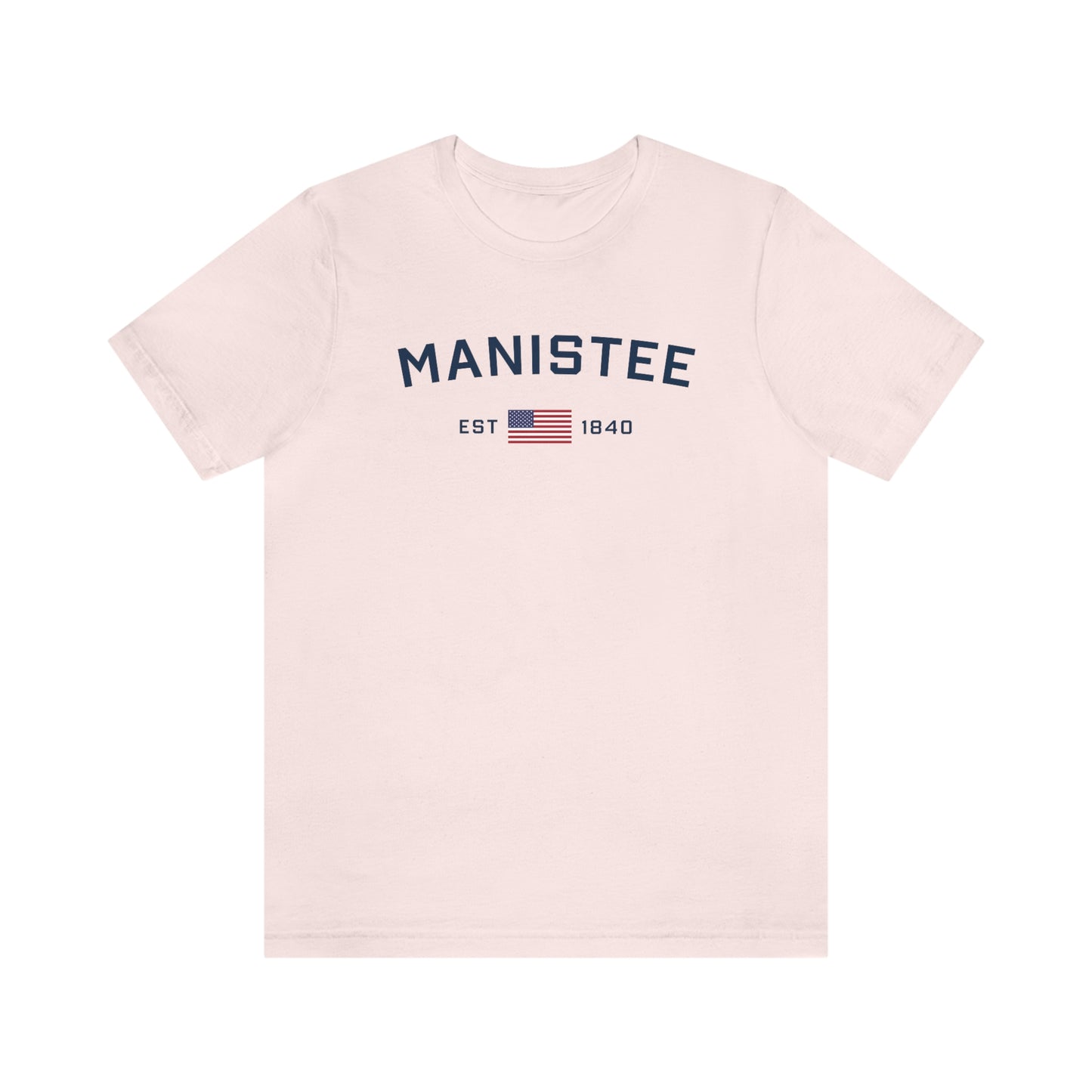 'Manistee EST 1840' T-Shirt (w/USA Flag Outline) | Unisex Standard Fit