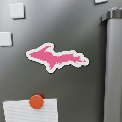 Michigan Upper Peninsula Kiss Cut Magnet (w/ Pink UP Outline)