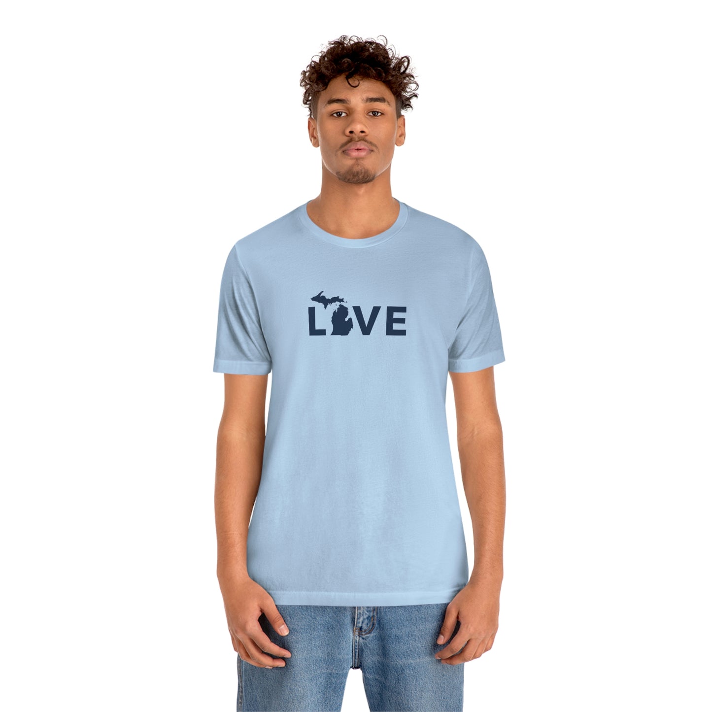 Michigan 'Love' T-Shirt (Geometric Sans Font) | Unisex Standard Fit