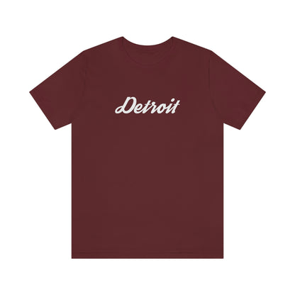 'Detroit' T-Shirt (Retro Script Font) | Unisex Standard Fit