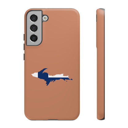 Michigan Upper Peninsula Tough Phone Case ( Copper Color w/ UP Finland Flag Outline) | Samsung & Pixel Android