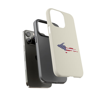 Michigan Upper Peninsula Tough Phone Case (Ivory Color w/ UP USA Outline) | Apple iPhone