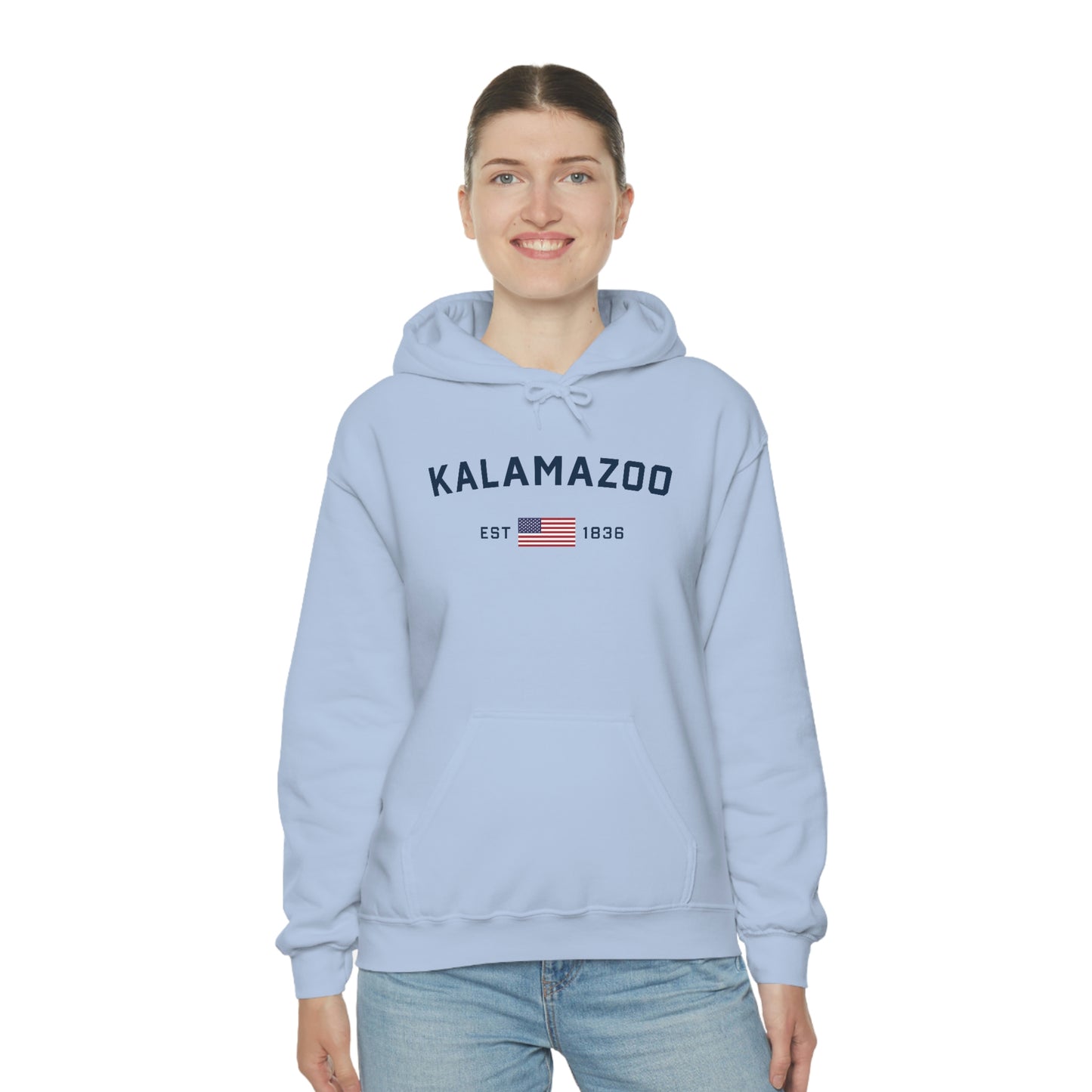 'Kalamazoo EST 1836' (w/USA Flag Outline) | Unisex Standard