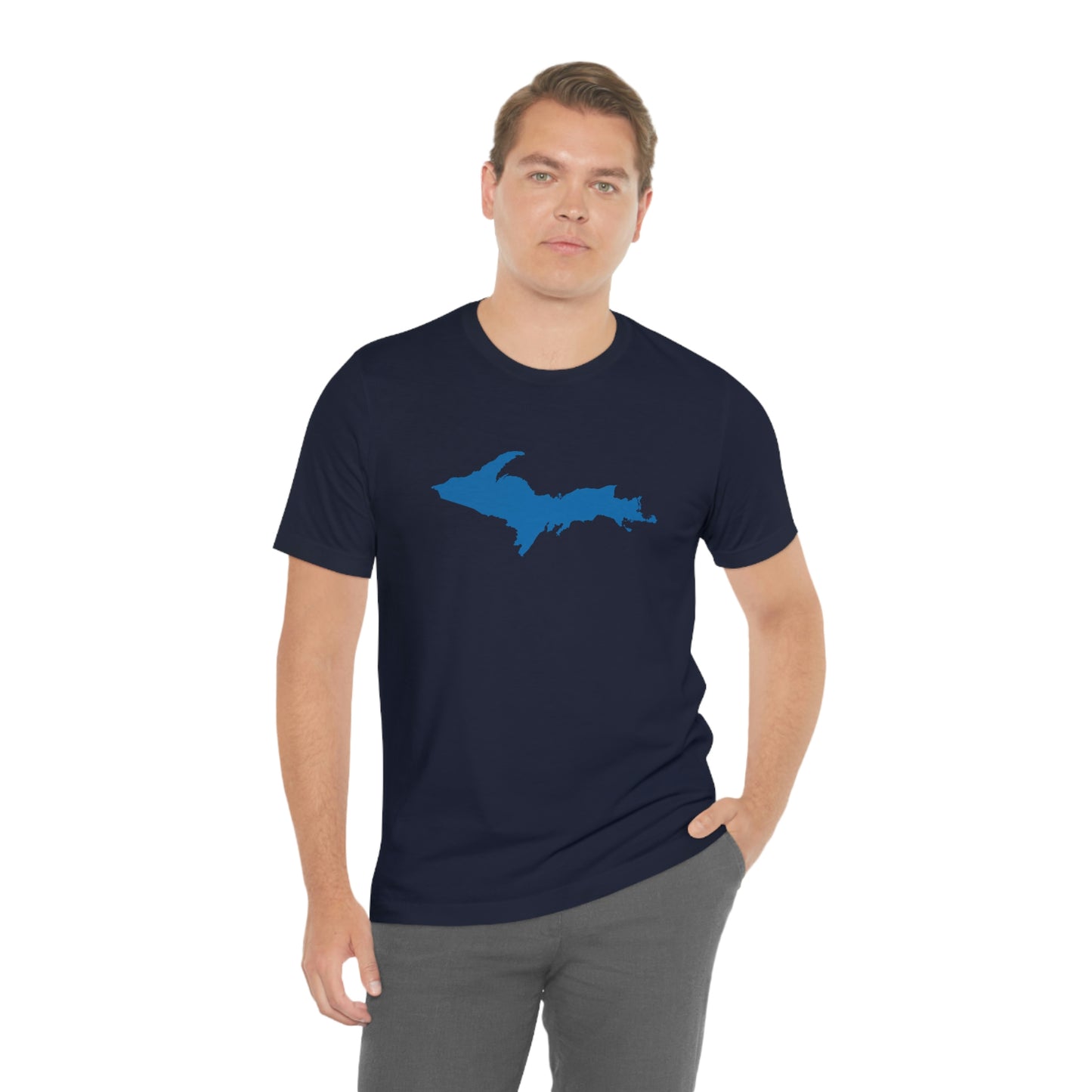 Michigan Upper Peninsula T-Shirt (w/ Azure UP Outline) | Unisex Standard Fit