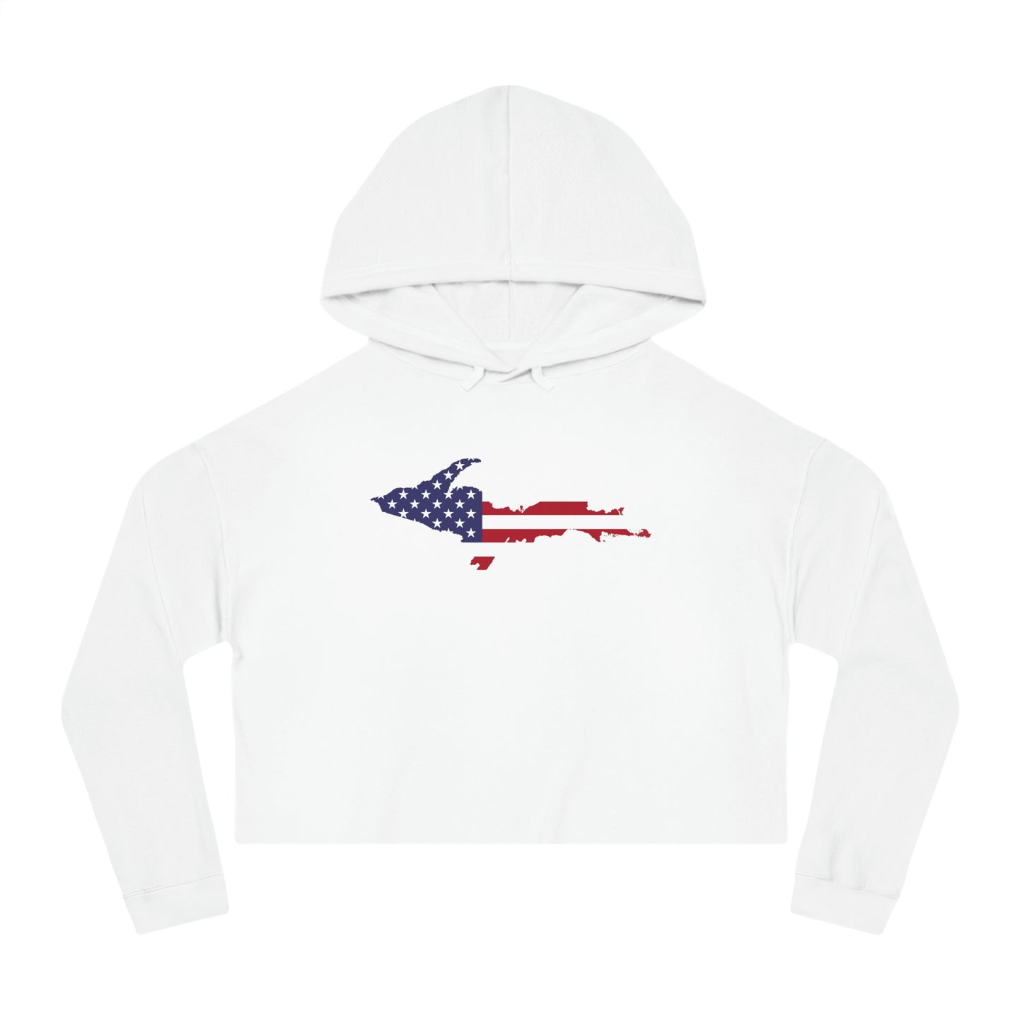 Michigan Upper Peninsula Hoodie (w/ UP USA Flag Outline) | Lightweight Cropped