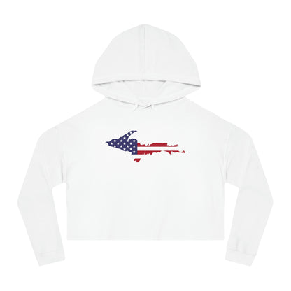 Michigan Upper Peninsula Hoodie (w/ UP USA Flag Outline) | Lightweight Cropped