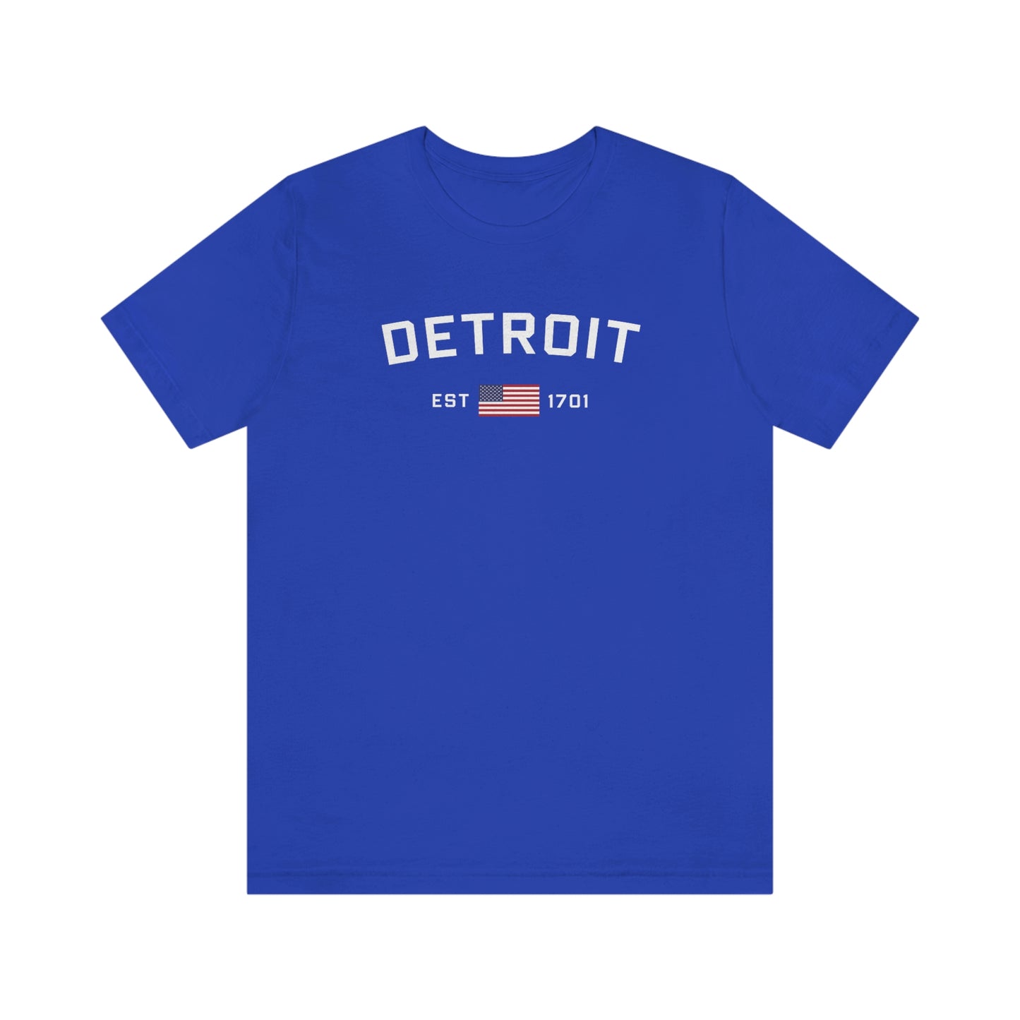 'Detroit Est 1701' T-Shirt (w/ United States Flag) | Unisex Standard Fit