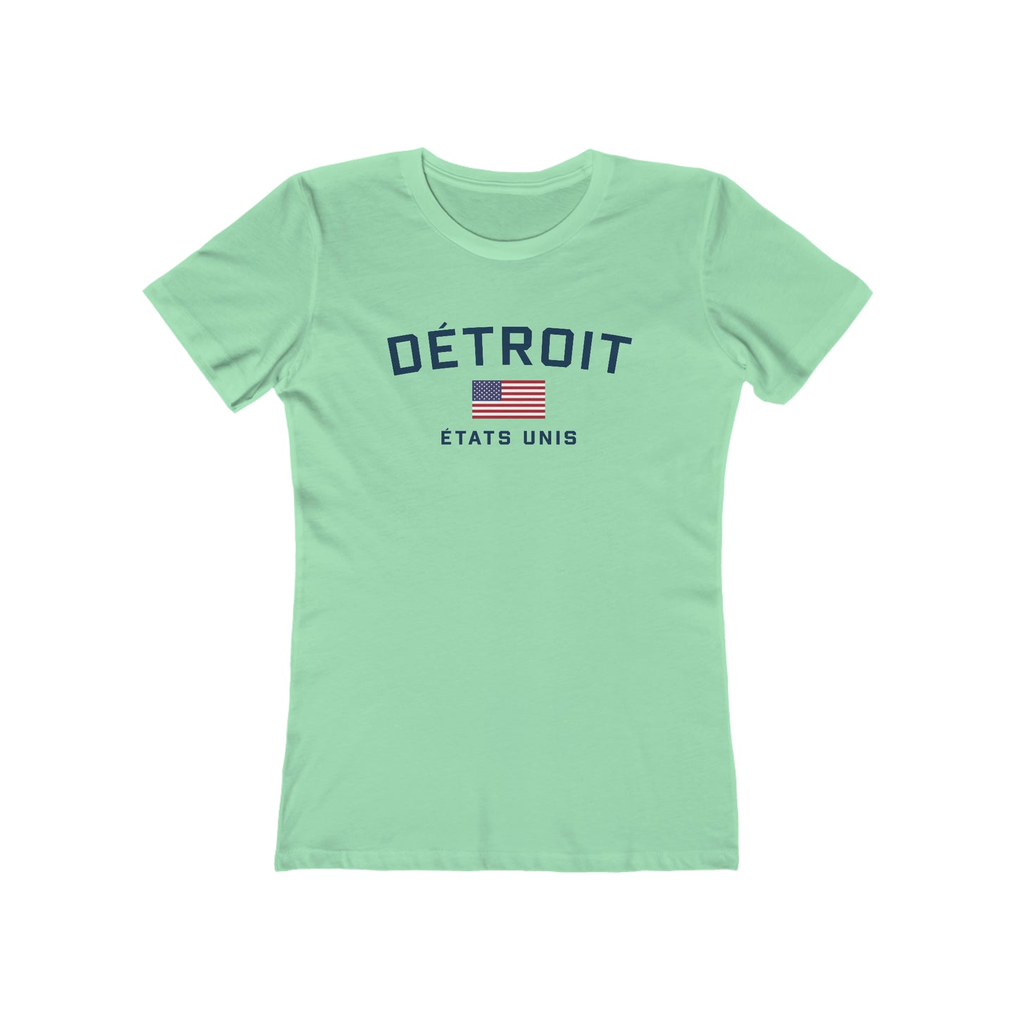 'Détroit États Unis' T-Shirt (w/USA Flag Outline) | Women's Boyfriend Cut