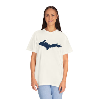 Michigan Upper Peninsula T-Shirt (w/ Navy UP Outline) | Unisex Garment-Dyed