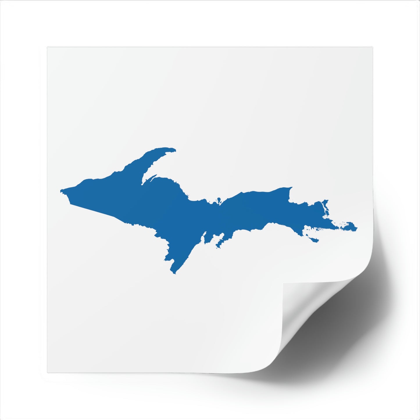 Michigan Upper Peninsula Square Sticker (w/ Azure UP Outline) | Indoor/Outdoor