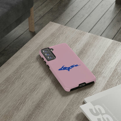 Michigan Upper Peninsula Tough Phone Case (Pink w/ UP Quebec Flag Outline) | Samsung & Pixel Android