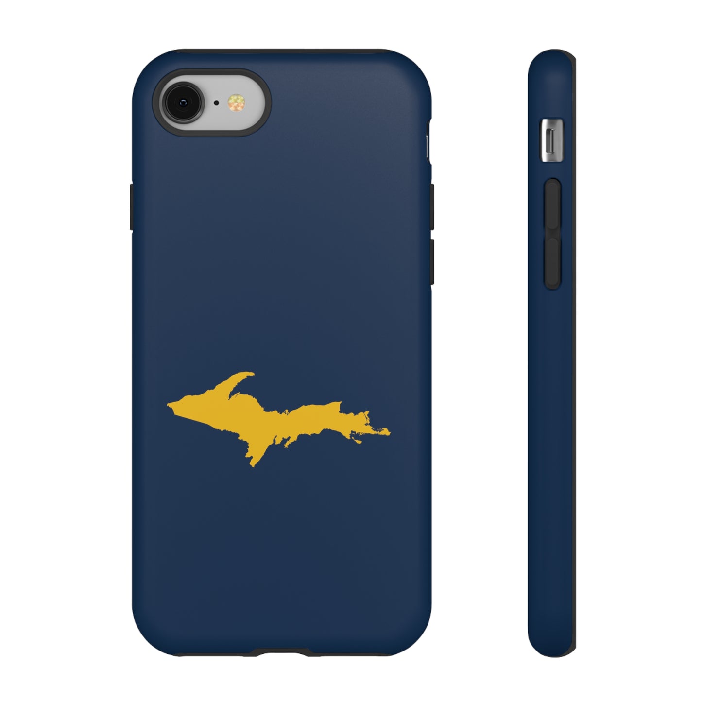 Michigan Upper Peninsula Tough Phone Case (Navy w/ Gold UP Outline) | Apple iPhone