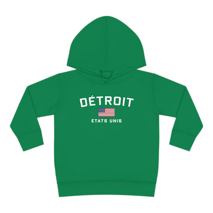 'Détroit États Unis' Hoodie (w/USA Flag Outline) | Unisex Toddler