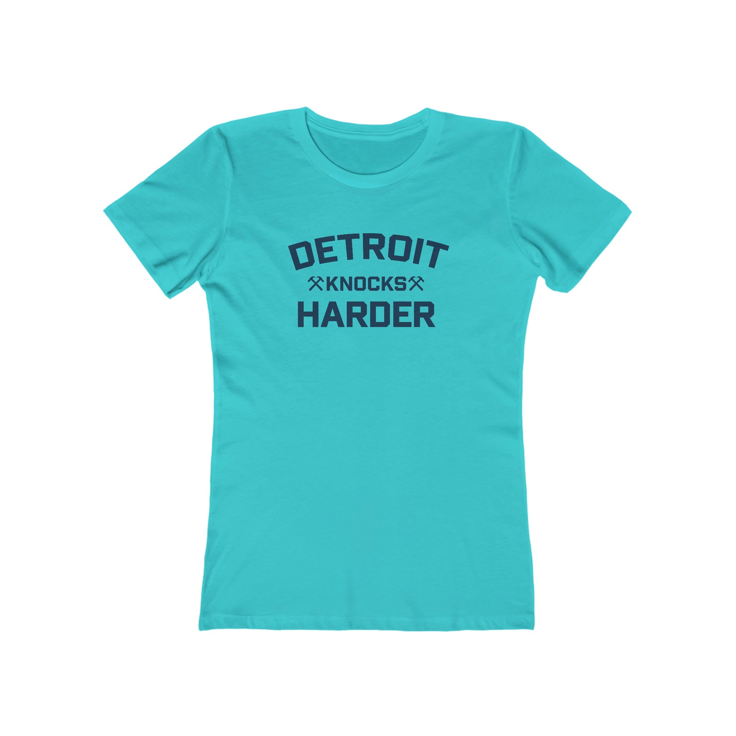 'Detroit Knocks Harder' T-Shirt | Women's Boyfriend Cut