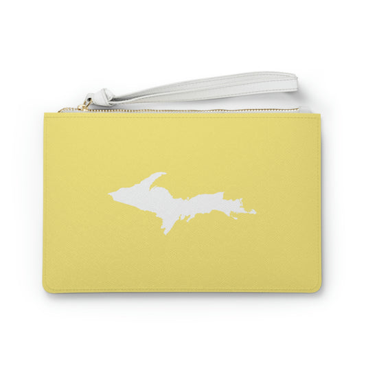 Michigan Upper Peninsula Clutch Bag (Yellow Cherry Color w/UP Outline)