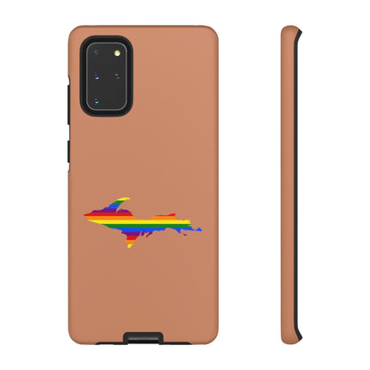 Michigan Upper Peninsula Tough Phone Case (Copper Color w/ UP Pride Flag Outline) | Samsung & Pixel Android