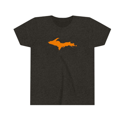 Michigan Upper Peninsula T-Shirt (w/ Orange UP Outline) | Youth Short Sleeve