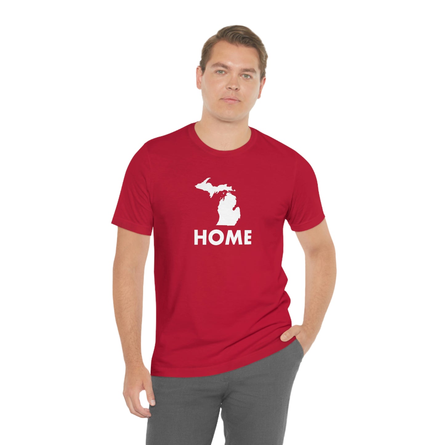 Michigan 'Home' T-Shirt (Geometric Sans Font) | Unisex Standard Fit