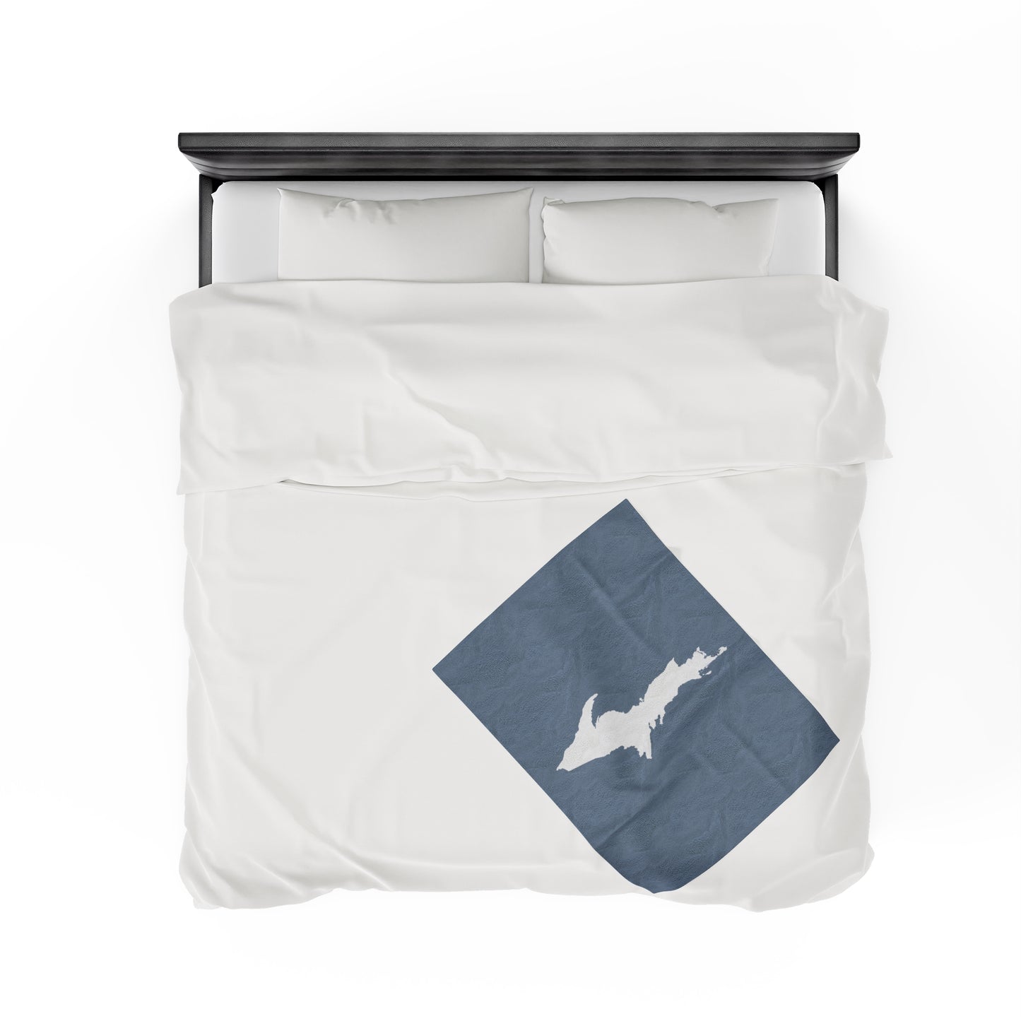 Michigan Upper Peninsula Plush Blanket (w/ UP Outline) | B-24 Liberator Grey