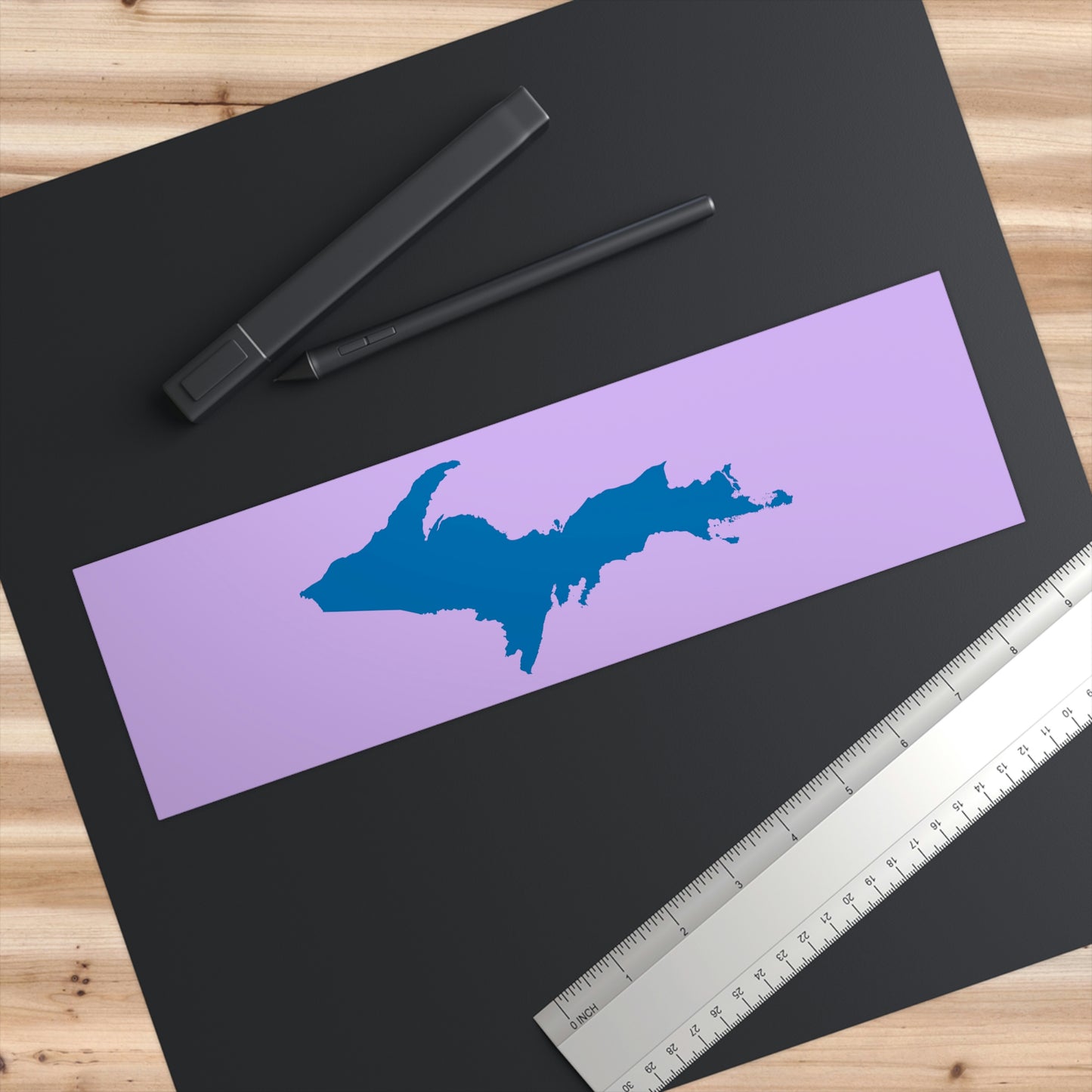 Michigan Upper Peninsula Bumper Sticker (w/ Azure UP Outline) | Lavender Background